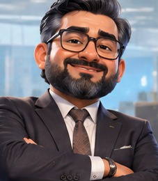 Corporate Khalid - The Boss, suit, tie and arms crossed
