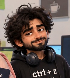 Stackoverflow Shafeeq - Senior Developer with headphones and a ctrl+z hoodie